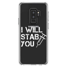 DistinctInk® Clear Shockproof Hybrid Case for Apple iPhone / Samsung Galaxy / Google Pixel - I Will Stab You Nurse Needle