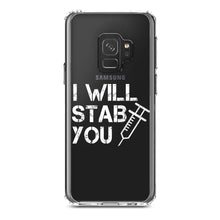 DistinctInk® Clear Shockproof Hybrid Case for Apple iPhone / Samsung Galaxy / Google Pixel - I Will Stab You Nurse Needle