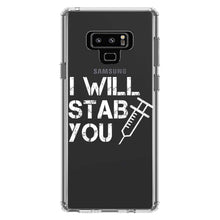 DistinctInk® Clear Shockproof Hybrid Case for Apple iPhone / Samsung Galaxy / Google Pixel - I Will Stab You Nurse Needle