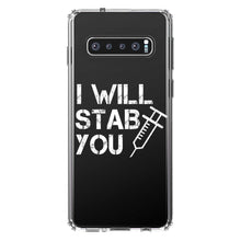 DistinctInk® Clear Shockproof Hybrid Case for Apple iPhone / Samsung Galaxy / Google Pixel - I Will Stab You Nurse Needle