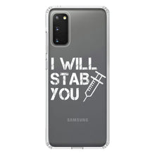 DistinctInk® Clear Shockproof Hybrid Case for Apple iPhone / Samsung Galaxy / Google Pixel - I Will Stab You Nurse Needle
