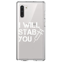 DistinctInk® Clear Shockproof Hybrid Case for Apple iPhone / Samsung Galaxy / Google Pixel - I Will Stab You Nurse Needle