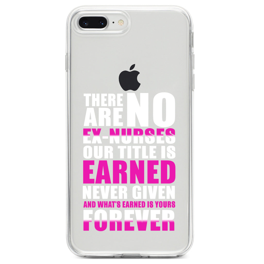 No Ex Nurses Title is Earned Forever Clear Shockproof iPhone Case, view 6