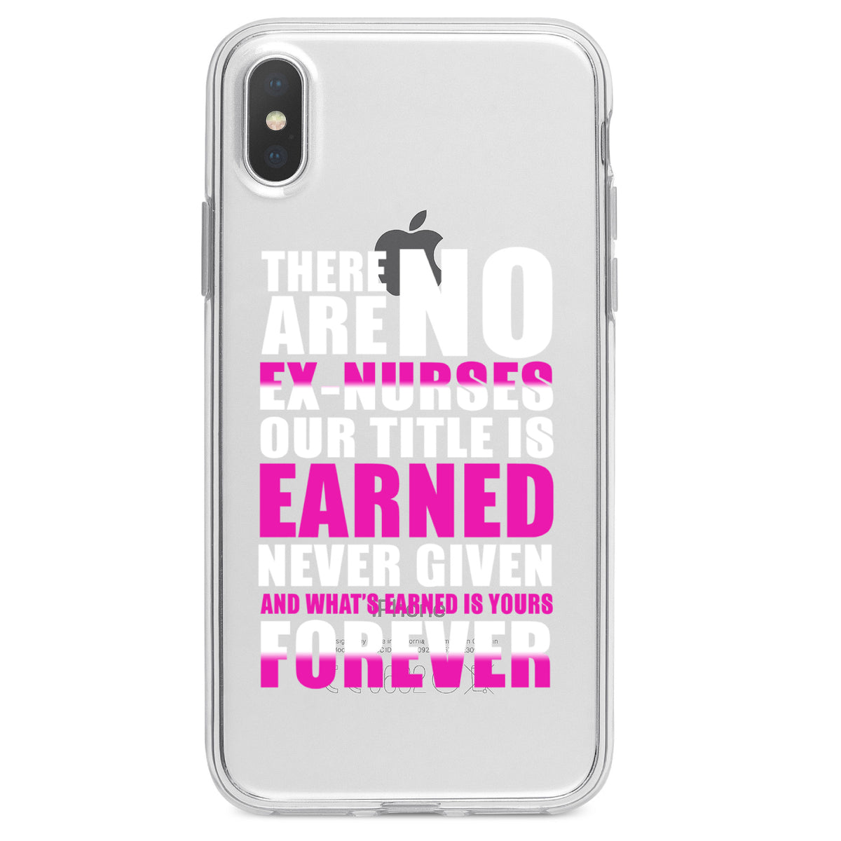 No Ex Nurses Title is Earned Forever Clear Shockproof iPhone Case, view 2