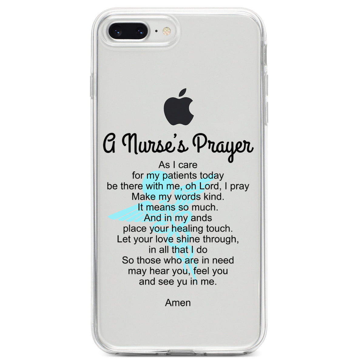 A Nurse's Prayer Clear Shockproof iPhone Case, view 6