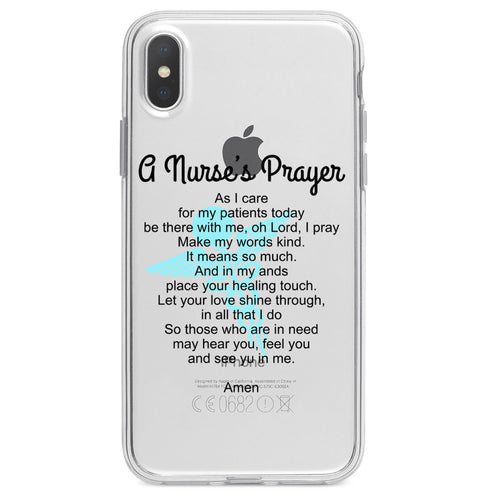 A Nurse's Prayer Clear Shockproof iPhone Case, view 2