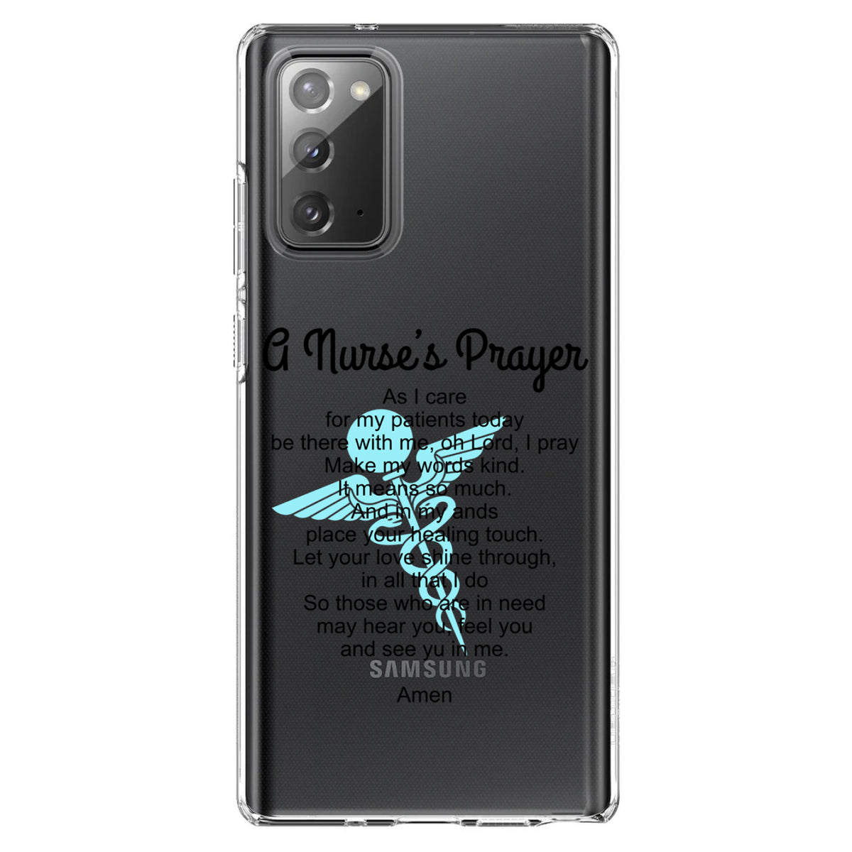 A Nurse's Prayer Clear Shockproof iPhone Case, view 7