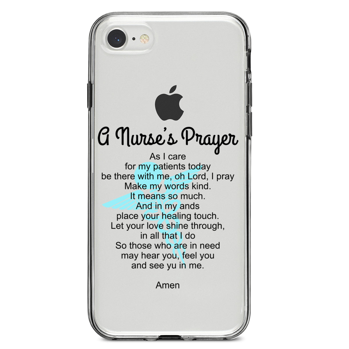 A Nurse's Prayer Clear Shockproof iPhone Case, view 5