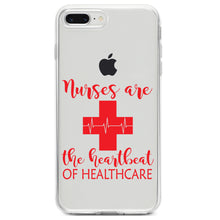 DistinctInk® Clear Shockproof Hybrid Case for Apple iPhone / Samsung Galaxy / Google Pixel - Nurses Are The Heartbeat of Healthcare