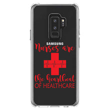 DistinctInk® Clear Shockproof Hybrid Case for Apple iPhone / Samsung Galaxy / Google Pixel - Nurses Are The Heartbeat of Healthcare