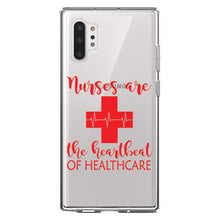 DistinctInk® Clear Shockproof Hybrid Case for Apple iPhone / Samsung Galaxy / Google Pixel - Nurses Are The Heartbeat of Healthcare