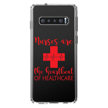 DistinctInk® Clear Shockproof Hybrid Case for Apple iPhone / Samsung Galaxy / Google Pixel - Nurses Are The Heartbeat of Healthcare