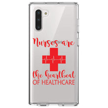 DistinctInk® Clear Shockproof Hybrid Case for Apple iPhone / Samsung Galaxy / Google Pixel - Nurses Are The Heartbeat of Healthcare