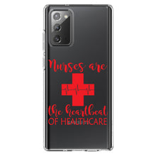 DistinctInk® Clear Shockproof Hybrid Case for Apple iPhone / Samsung Galaxy / Google Pixel - Nurses Are The Heartbeat of Healthcare