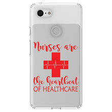 DistinctInk® Clear Shockproof Hybrid Case for Apple iPhone / Samsung Galaxy / Google Pixel - Nurses Are The Heartbeat of Healthcare