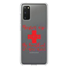 DistinctInk® Clear Shockproof Hybrid Case for Apple iPhone / Samsung Galaxy / Google Pixel - Nurses Are The Heartbeat of Healthcare