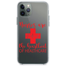 DistinctInk® Clear Shockproof Hybrid Case for Apple iPhone / Samsung Galaxy / Google Pixel - Nurses Are The Heartbeat of Healthcare