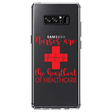 DistinctInk® Clear Shockproof Hybrid Case for Apple iPhone / Samsung Galaxy / Google Pixel - Nurses Are The Heartbeat of Healthcare