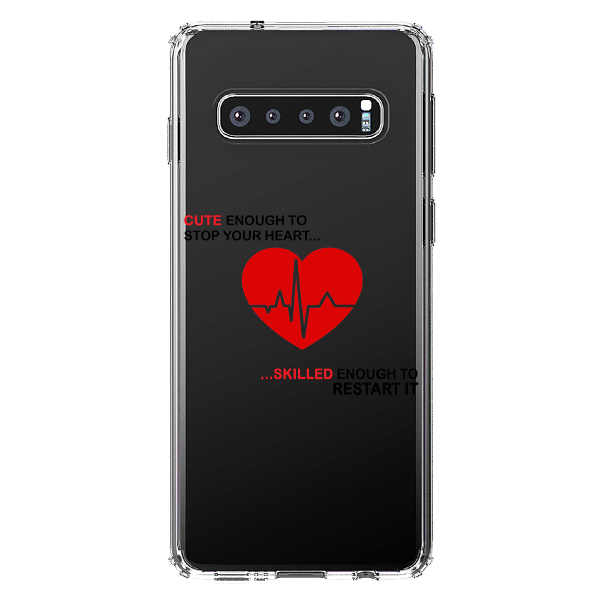 Cute Enough To Stop Your Heart Skilled Restart Clear Shockproof iPhone Case, view 17