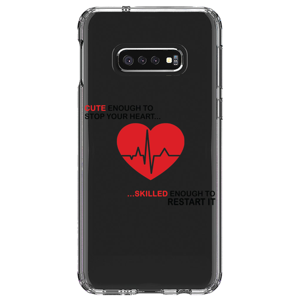 Cute Enough To Stop Your Heart Skilled Restart Clear Shockproof iPhone Case, view 18