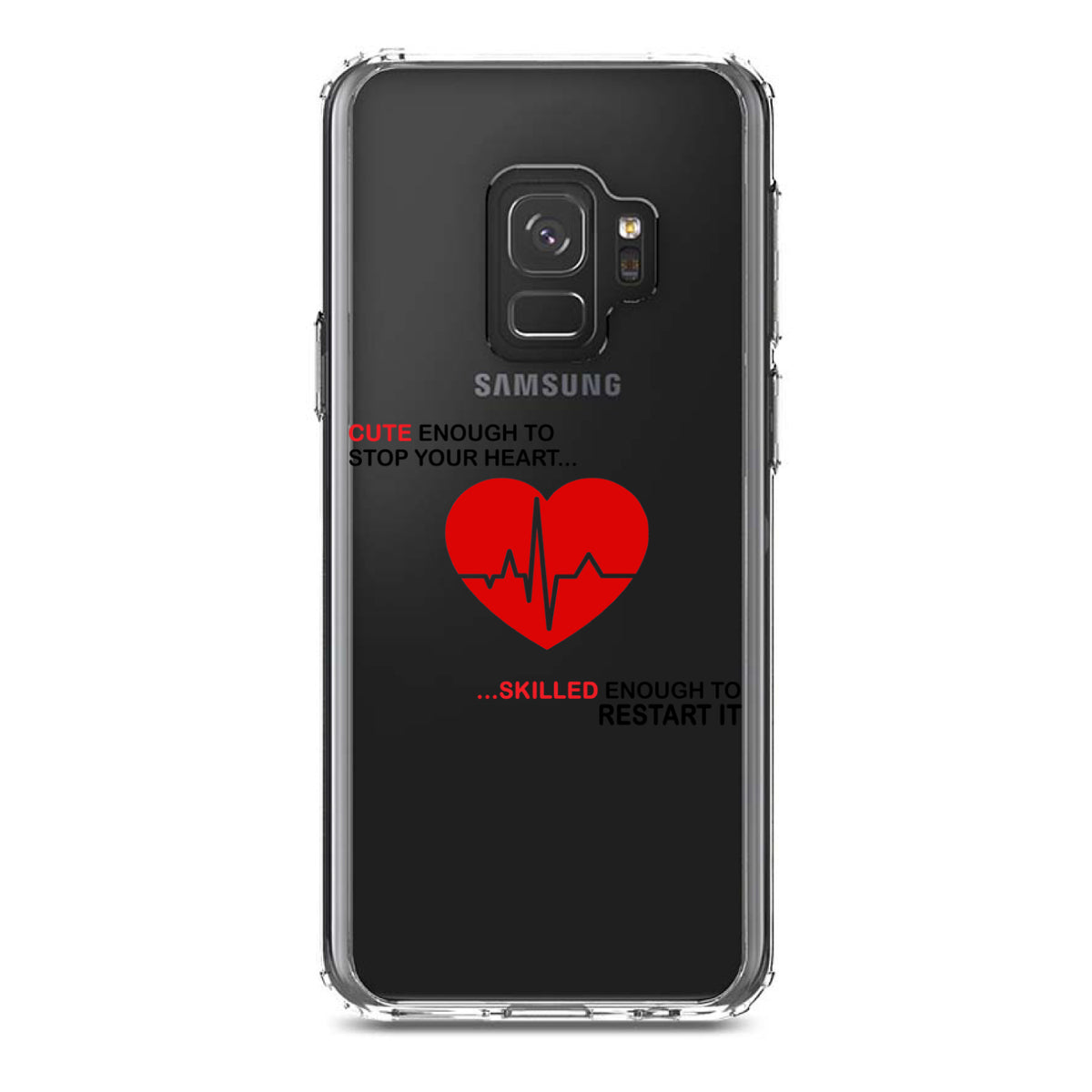 Cute Enough To Stop Your Heart Skilled Restart Clear Shockproof iPhone Case, view 19