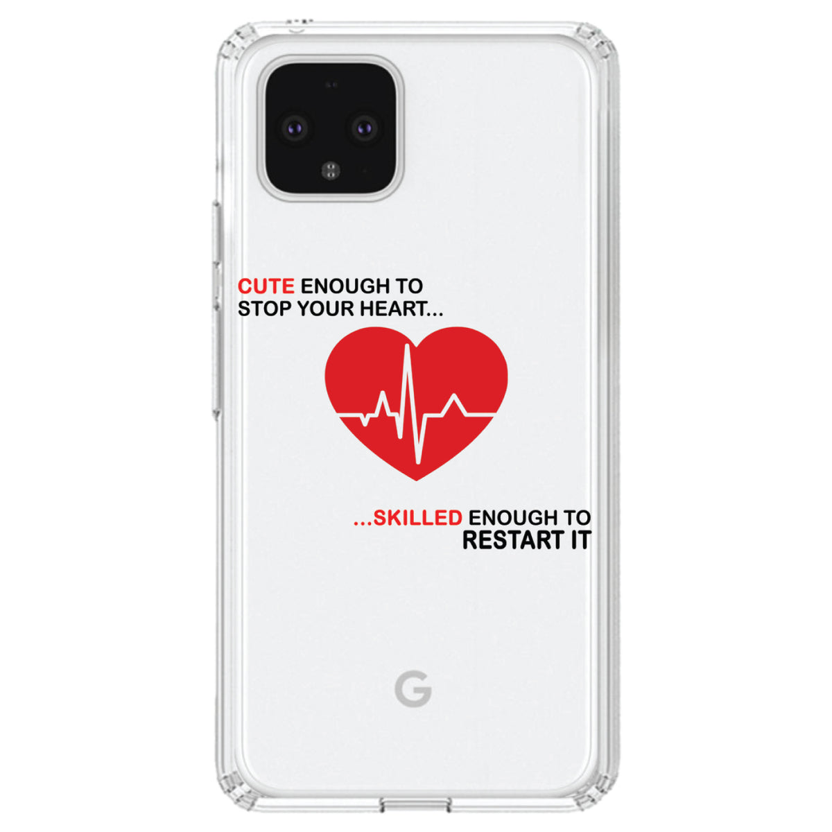 Cute Enough To Stop Your Heart Skilled Restart Clear Shockproof iPhone Case, view 23