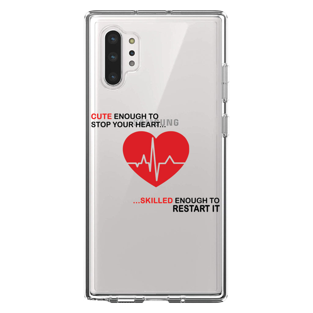 Cute Enough To Stop Your Heart Skilled Restart Clear Shockproof iPhone Case, view 10
