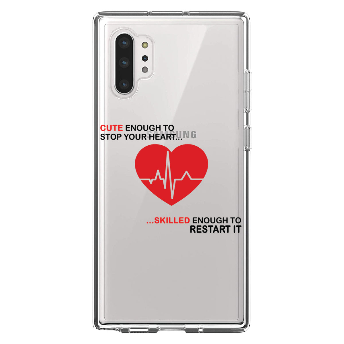 Cute Enough To Stop Your Heart Skilled Restart Clear Shockproof iPhone Case, view 10