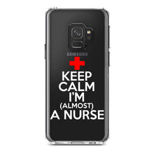 DistinctInk® Clear Shockproof Hybrid Case for Apple iPhone / Samsung Galaxy / Google Pixel - Keep Calm I'm Almost a Nurse