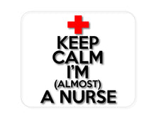 DistinctInk Custom Foam Rubber Mouse Pad - 1/4" Thick - Keep Calm I'm Almost a Nurse