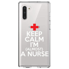 DistinctInk® Clear Shockproof Hybrid Case for Apple iPhone / Samsung Galaxy / Google Pixel - Keep Calm I'm Almost a Nurse
