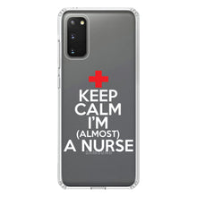 DistinctInk® Clear Shockproof Hybrid Case for Apple iPhone / Samsung Galaxy / Google Pixel - Keep Calm I'm Almost a Nurse
