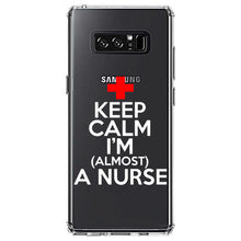 DistinctInk® Clear Shockproof Hybrid Case for Apple iPhone / Samsung Galaxy / Google Pixel - Keep Calm I'm Almost a Nurse