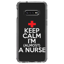 DistinctInk® Clear Shockproof Hybrid Case for Apple iPhone / Samsung Galaxy / Google Pixel - Keep Calm I'm Almost a Nurse