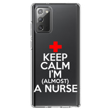DistinctInk® Clear Shockproof Hybrid Case for Apple iPhone / Samsung Galaxy / Google Pixel - Keep Calm I'm Almost a Nurse