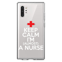 DistinctInk® Clear Shockproof Hybrid Case for Apple iPhone / Samsung Galaxy / Google Pixel - Keep Calm I'm Almost a Nurse