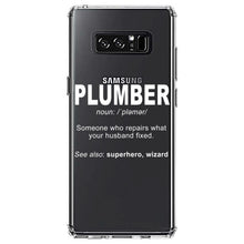 DistinctInk® Clear Shockproof Hybrid Case for Apple iPhone / Samsung Galaxy / Google Pixel - Plumber Definition - Fix What Your Husband Fixed