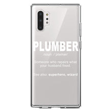 DistinctInk® Clear Shockproof Hybrid Case for Apple iPhone / Samsung Galaxy / Google Pixel - Plumber Definition - Fix What Your Husband Fixed