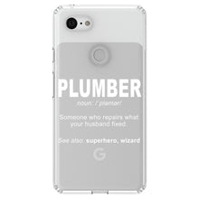 DistinctInk® Clear Shockproof Hybrid Case for Apple iPhone / Samsung Galaxy / Google Pixel - Plumber Definition - Fix What Your Husband Fixed
