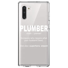 DistinctInk® Clear Shockproof Hybrid Case for Apple iPhone / Samsung Galaxy / Google Pixel - Plumber Definition - Fix What Your Husband Fixed
