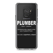 DistinctInk® Clear Shockproof Hybrid Case for Apple iPhone / Samsung Galaxy / Google Pixel - Plumber Definition - Fix What Your Husband Fixed