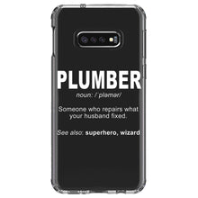 DistinctInk® Clear Shockproof Hybrid Case for Apple iPhone / Samsung Galaxy / Google Pixel - Plumber Definition - Fix What Your Husband Fixed