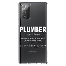 DistinctInk® Clear Shockproof Hybrid Case for Apple iPhone / Samsung Galaxy / Google Pixel - Plumber Definition - Fix What Your Husband Fixed