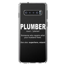 DistinctInk® Clear Shockproof Hybrid Case for Apple iPhone / Samsung Galaxy / Google Pixel - Plumber Definition - Fix What Your Husband Fixed