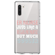 DistinctInk® Clear Shockproof Hybrid Case for Apple iPhone / Samsung Galaxy / Google Pixel - ER Nurse Just Like Regular But Cooler