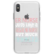 DistinctInk® Clear Shockproof Hybrid Case for Apple iPhone / Samsung Galaxy / Google Pixel - ER Nurse Just Like Regular But Cooler