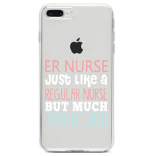 DistinctInk® Clear Shockproof Hybrid Case for Apple iPhone / Samsung Galaxy / Google Pixel - ER Nurse Just Like Regular But Cooler