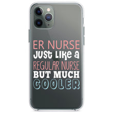 DistinctInk® Clear Shockproof Hybrid Case for Apple iPhone / Samsung Galaxy / Google Pixel - ER Nurse Just Like Regular But Cooler