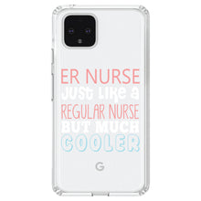 DistinctInk® Clear Shockproof Hybrid Case for Apple iPhone / Samsung Galaxy / Google Pixel - ER Nurse Just Like Regular But Cooler