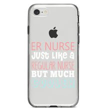 DistinctInk® Clear Shockproof Hybrid Case for Apple iPhone / Samsung Galaxy / Google Pixel - ER Nurse Just Like Regular But Cooler